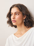 Gold/Silver tone facetted bead drop hoop earrings, UK version