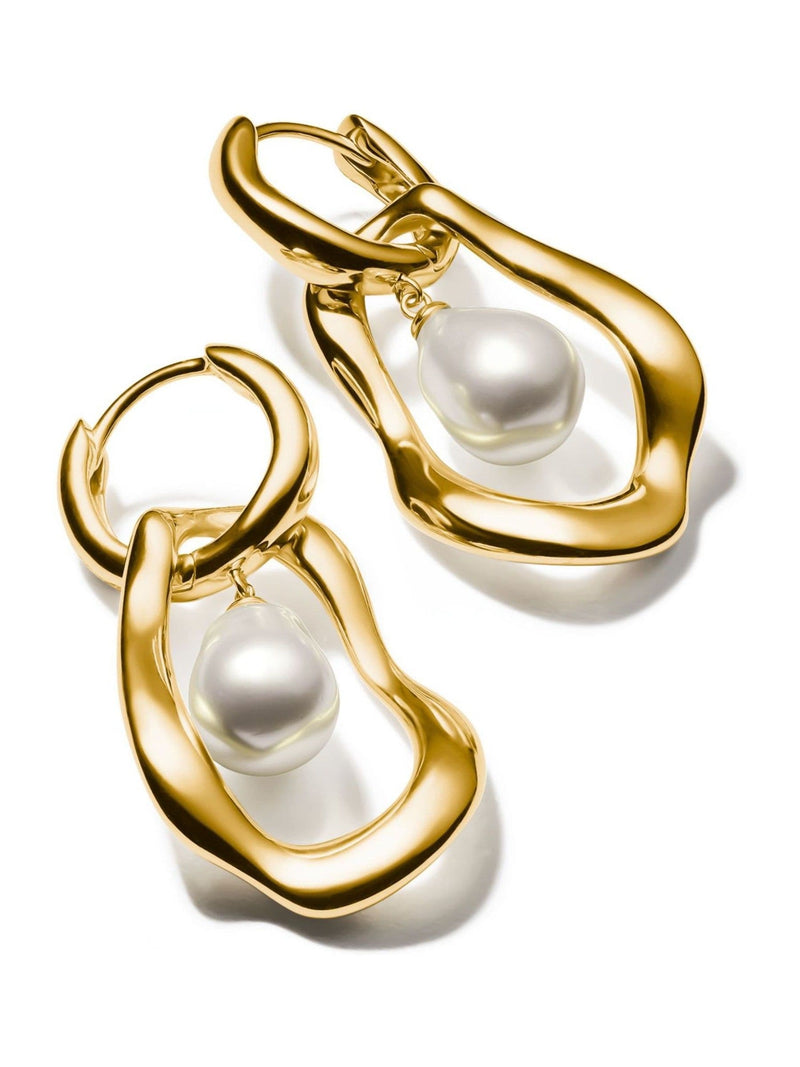 Thomas Sabo White Natural Beauty statement creoles earrings with pendant (British brand)