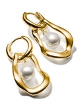 Thomas Sabo White Natural Beauty statement creoles earrings with pendant (British brand)