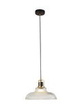 Searchlight clear brass and black pendant light, UK version