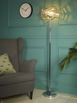 Next Searchlight Chrome Clear Madea 2 Band Floor Lamp- Buy online at McGrocer