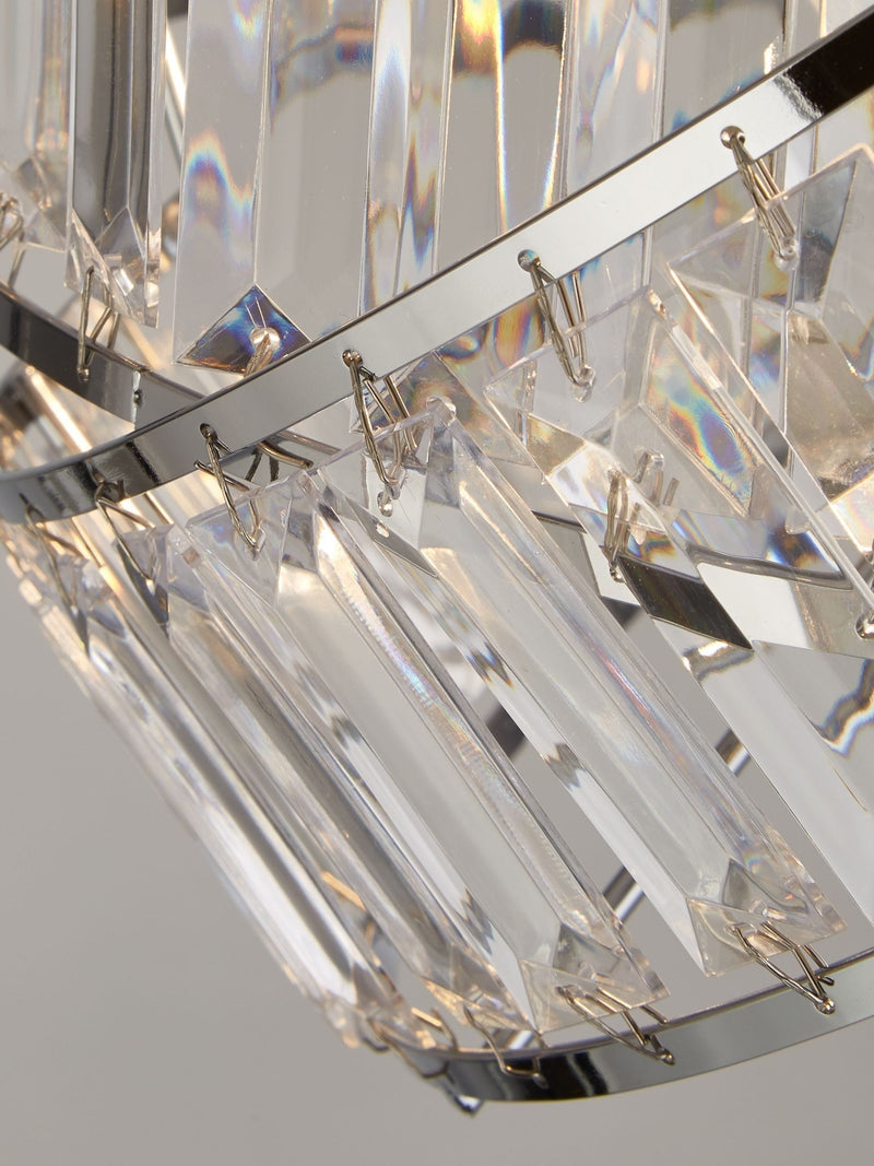 Searchlight chrome floor lamp with crystal prisms 150cm (British brand)