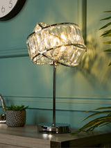 Next Searchlight Madea Chrome/Clear 2 Band Table Lamp - 39cm- Buy online at McGrocer