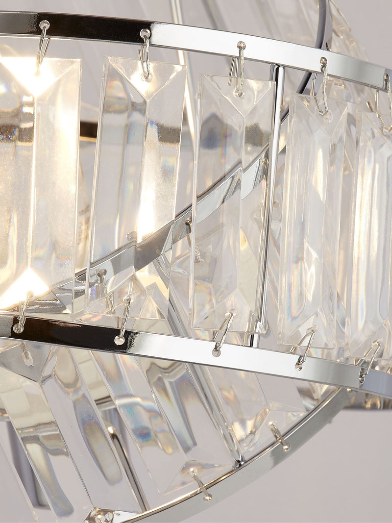 Searchlight Madea chrome clear table lamp 39cm, imported from the UK