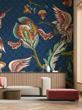 Origin Murals wall mural Navy Blue Cranes in Flight 2.8m x 3.5m, imported from the UK