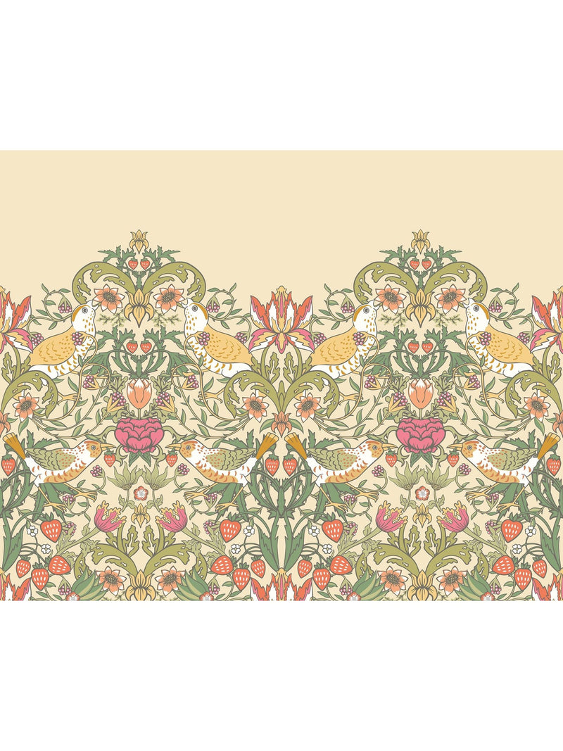 Origin Murals gold olive birds wall mural, imported from the UK