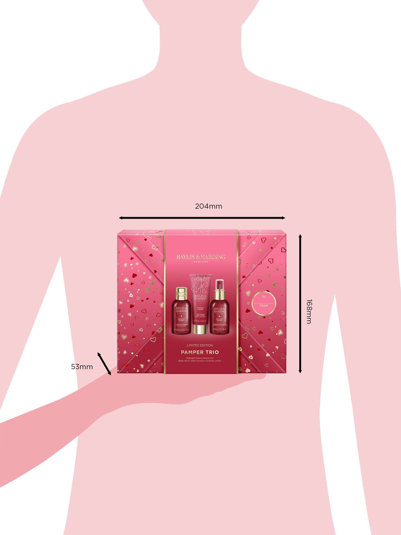 Baylis & Harding Midnight Cherry bath and body gift set - British product