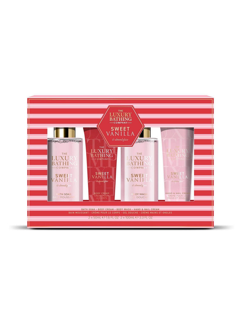 The Luxury Bathing Company Sweet Vanilla and Almond Top to Toe Essentials Gift Set