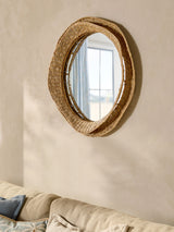 Next Woven Round Wall Mirror - 70cm x 70cm x 10cm- Buy online at McGrocer