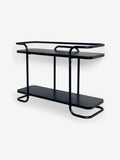 Black two tier wall shelf 60cm, imported from the UK