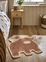 Next Natural Hamish Highland Cow Shaped Rug, 80cm x 76cm- Buy online at McGrocer