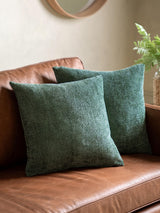 Next Gallery Home 2 Pack Green Basketweave Chenille Cushions- Buy online at McGrocer