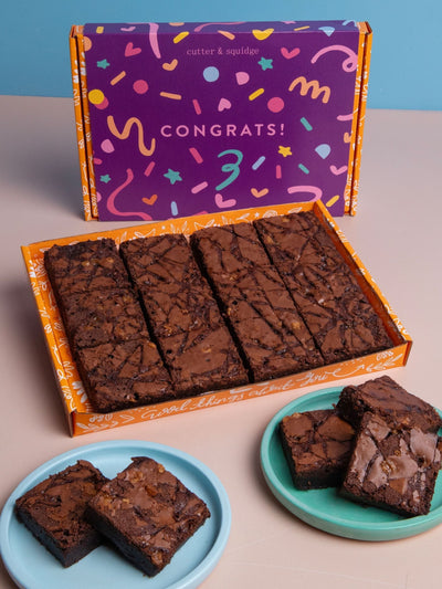 Next Cutter & Squidge Congratulations Ultimate Fudge Brownies Box 12 Squares- Buy online at McGrocer