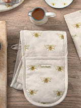 Next Sophie Allport Natural Linen Bee Double Oven Glove- Buy online at McGrocer