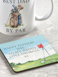 Loveabode Personalised Happy Father's Day 11oz Ceramic Mug and Coaster Set, imported from the UK