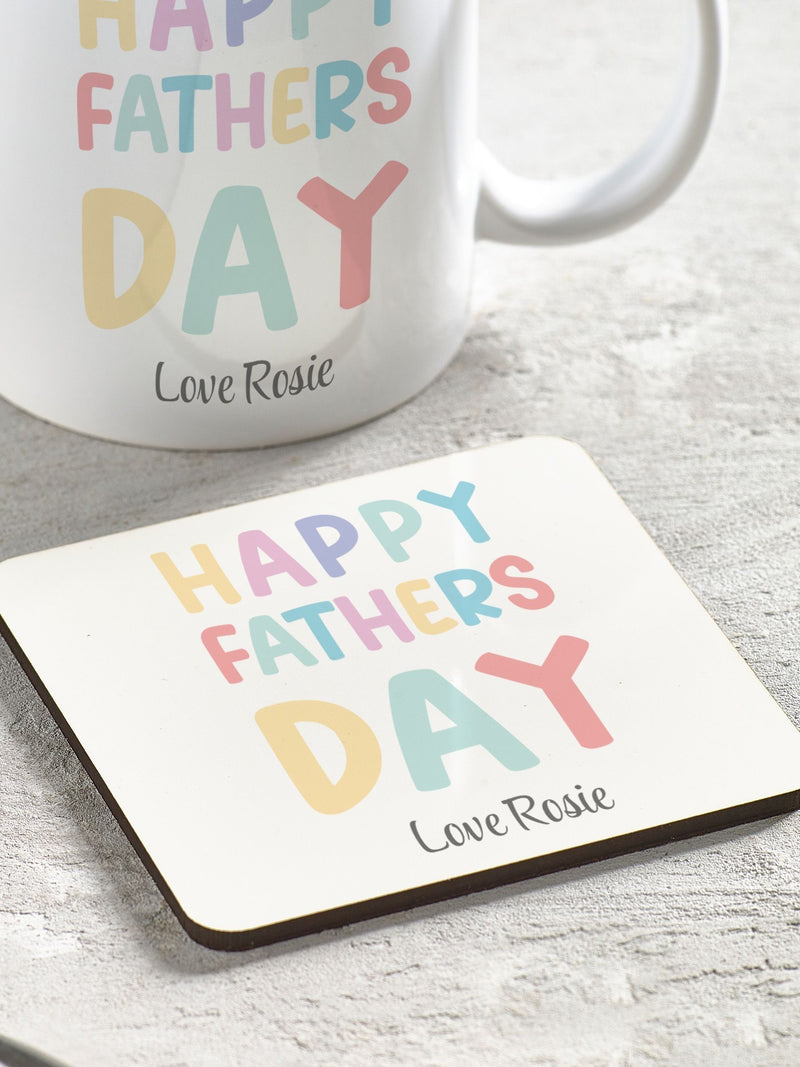 Loveabode personalised mug and coaster set for Father's Day, imported from the UK