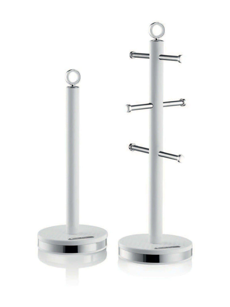 Swan white towel pole and mug tree set 43.5cm height (British brand)