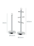 Swan white towel pole and mug tree set 43.5cm height (British brand)