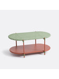 La Redoute Matu 2-tier coffee table red green white, imported from the UK