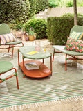La Redoute Matu 2-tier coffee table red green white, imported from the UK