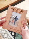 No Ordinary Gift personalised Grandad wooden photo frame 24.5x19.5cm, imported from the UK