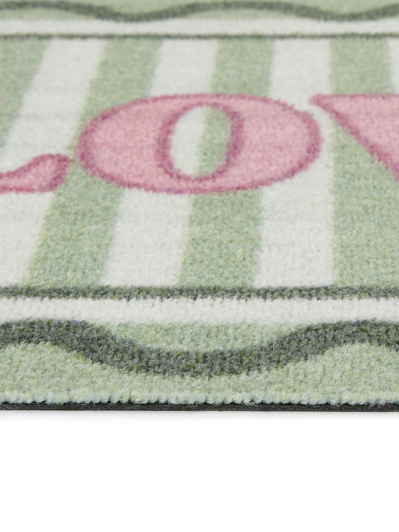 My Mat sage green scalloped love doormat 50x75 cm (British brand)