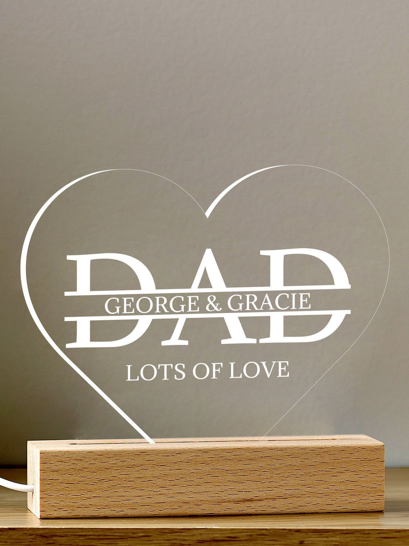 Little Years personalised Dad Love Heart night light - British product