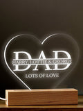 Little Years personalised Dad Love Heart night light - British product