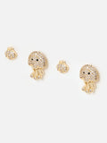 Oliver Bonas Gold Tone Maren Shell & Jellyfish Stud Earrings Set of 4