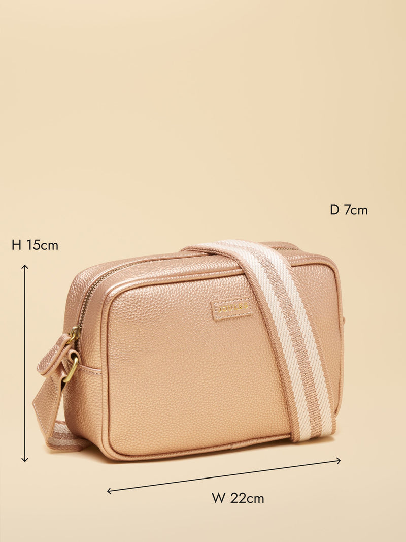 Joules Trent rose gold cross body bag, imported from the UK