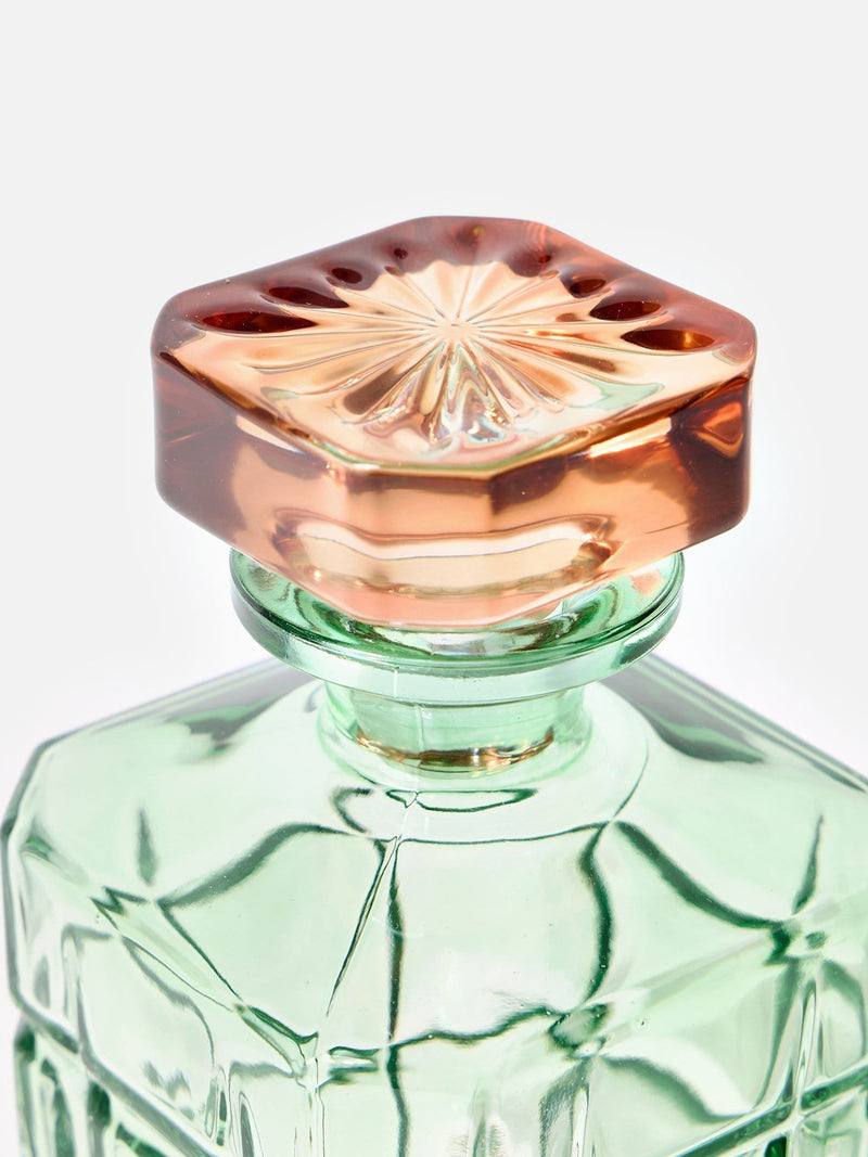 Oliver Bonas Green Jewel glass decanter, imported from the UK