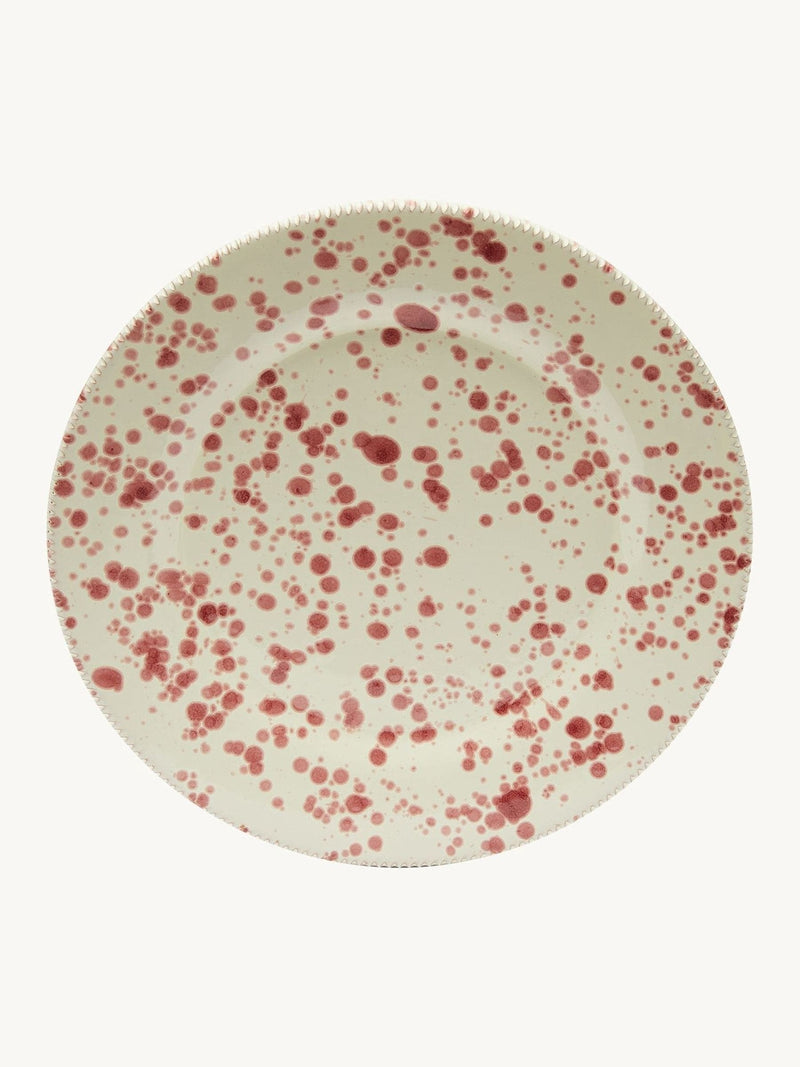 Hot Pottery set of 4 cranberry splatter side plates (British brand)