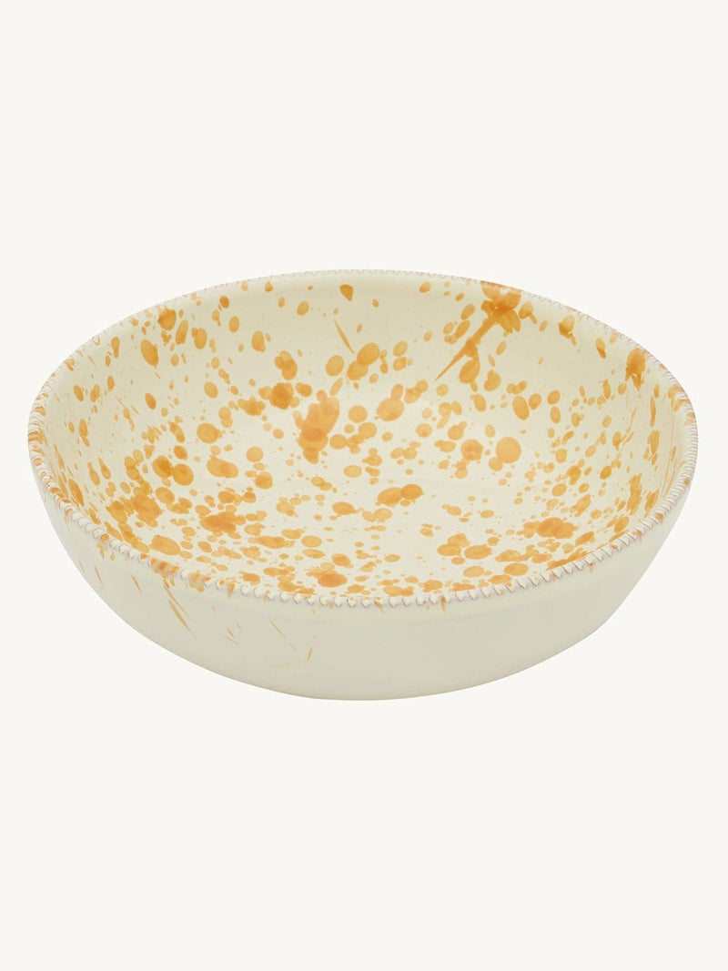 Hot Pottery burnt orange splatter pasta bowls - British product