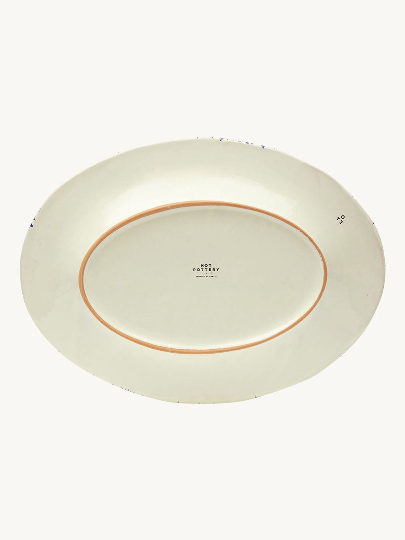 Hot Pottery blueberry splatter serving platter, imported from the UK