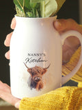 PMC Highland cow personalised jug vase, imported from the UK