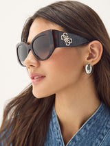 Next Guess Brown Cat Eye Sunglasses Dark Havana- Buy online at McGrocer