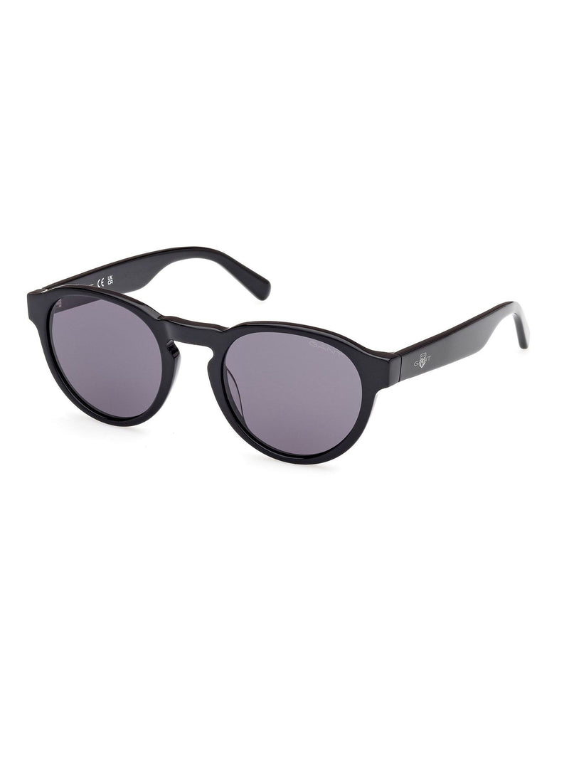 GANT round shiny black sunglasses, UK version