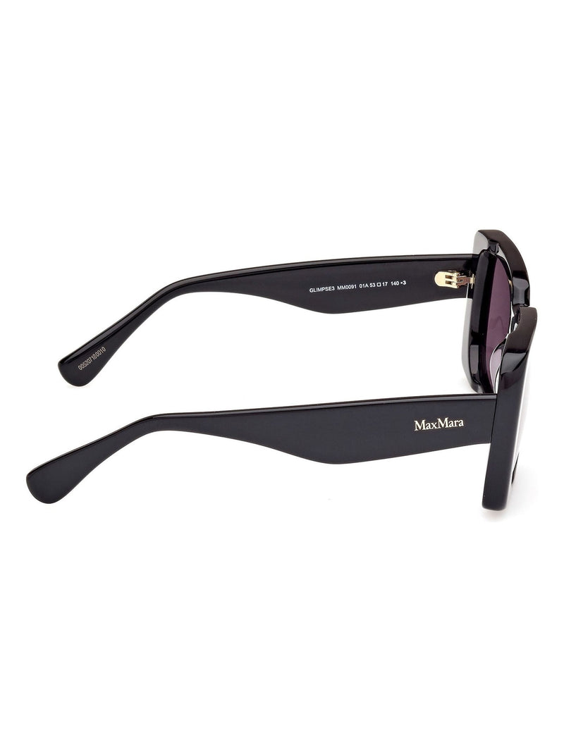 Max Mara black square shiny sunglasses, UK version