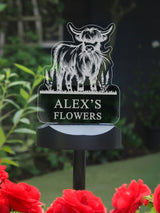 Next PMC Personalised Highland Cow Garden Solar Light- Buy online at McGrocer