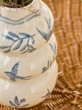 Blue coastal ceramic vase 26.5cm, imported from the UK