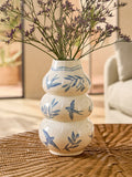 Blue coastal ceramic vase 26.5cm, imported from the UK