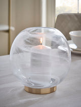 Next White Claremont Glass Candle Holder Hurricane, 22.5cm- Buy online at McGrocer