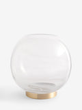Claremont glass candle holder white milky swirl 22.5cm, UK version