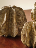 Gold antiqued seed pod ornaments set of 3 (British brand)