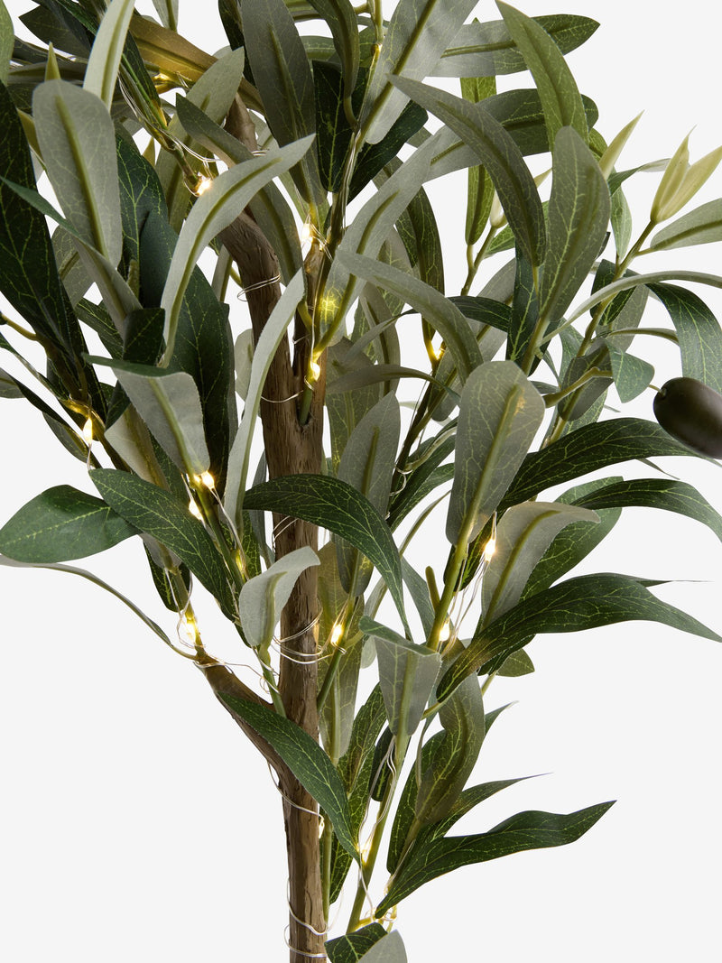 Faux olive tree ceramic pot with lights, imported from the UK