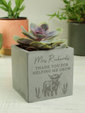 PMC Personalised Highland Cow Concrete Plant Pot, imported from the UK