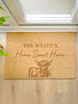 Next PMC Personalised Highland Cow Indoor Doormat 60x40cm- Buy online at McGrocer
