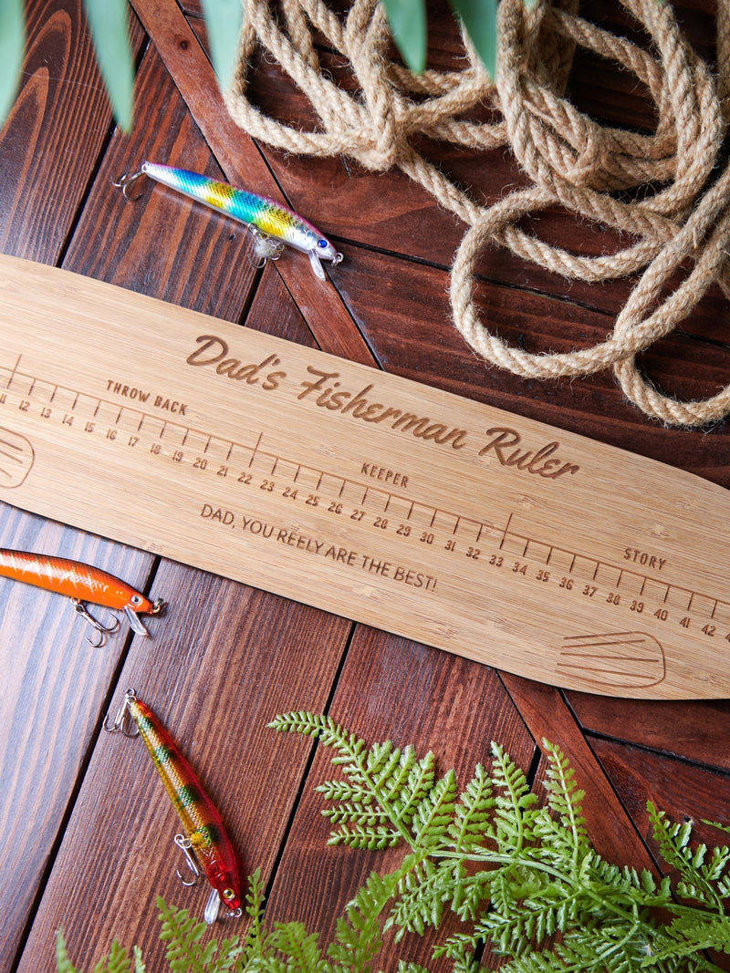 Oakdene personalised bamboo fishing ruler 60cm - British product