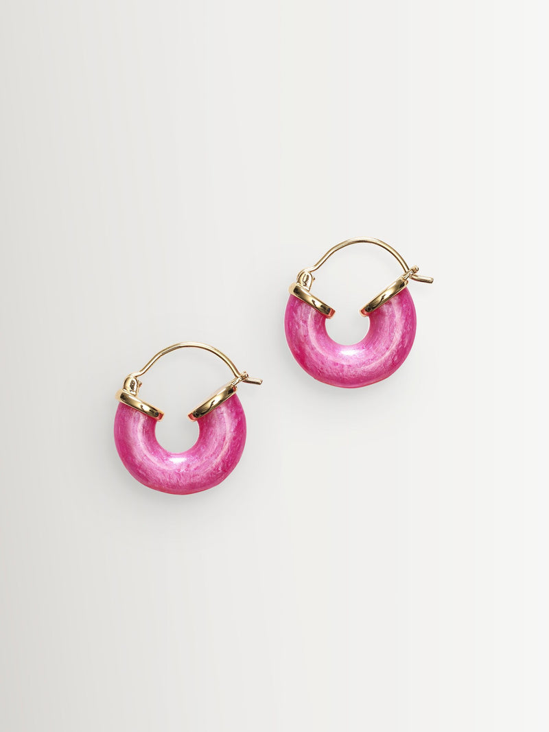 Anni Lu pink Petit Swell hoop earrings, UK version