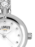 Limit silver round analog watch with stone set bracelet 22mm, UK version